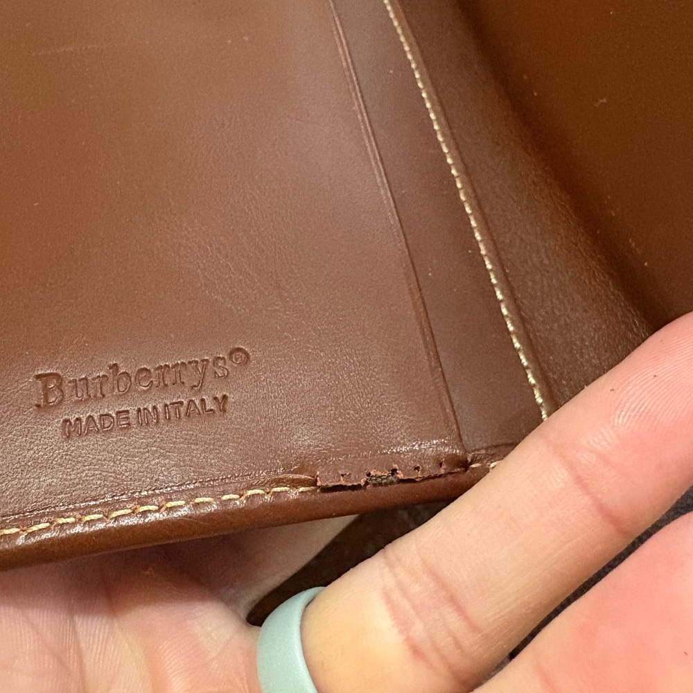 Burberry Haymarket Check coated canvas long wallet with brown leather trim - Picture 9 of 15